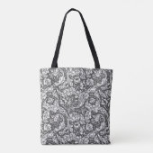 Art Nouveau Acanthus Leaves en Flowers, Grey Tote Bag (Achterkant)