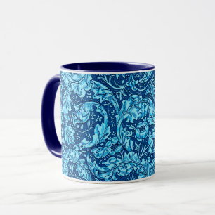 Art Nouveau Acanthus Leaves en Flowers, Sky Blue Mok