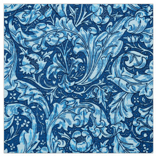 Art Nouveau Acanthus Leaves en Flowers, Sky Blue Stof