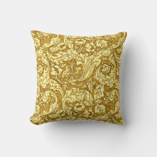 Art Nouveau Acanthus Leaves & Flowers, Mustard Gol Kussen