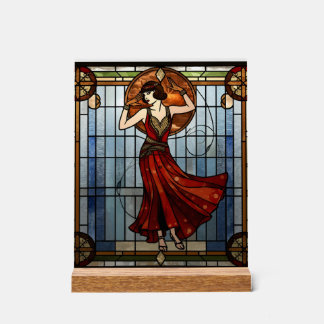 Art Nouveau Acrylic Stained Glass Wall Art  Acryl Bord