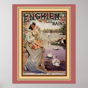 Art Nouveau AD "Enghien Les Bains" 16 x 20 Poster