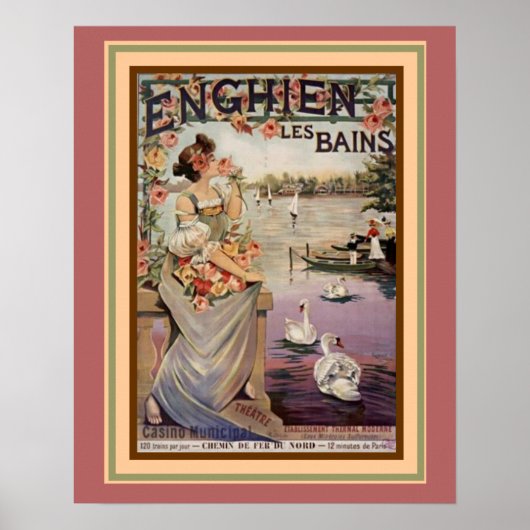 Art Nouveau AD "Enghien Les Bains" 16 x 20 Poster (Voorkant)