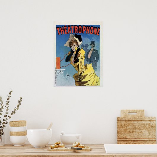 Art nouveau ad Théâtrophone theatre phone Poster (Keuken)