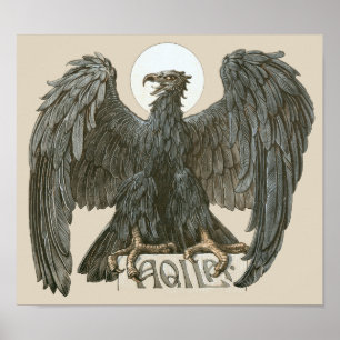 Art Nouveau adelaar, roofvogels Poster