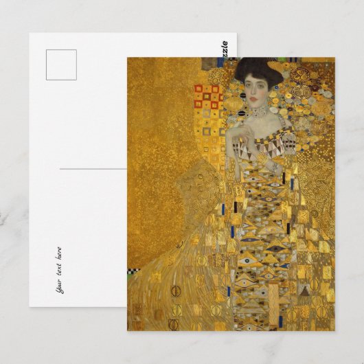 Art Nouveau Adele Bloch-Bauer I van Klimt Briefkaart (Voorkant / Achterkant)