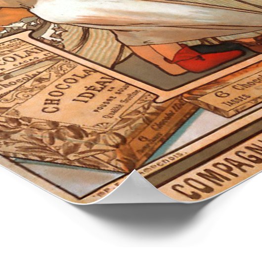  Art Nouveau Advertentie Chocolat Ideal Mucha Poster (Hoek)