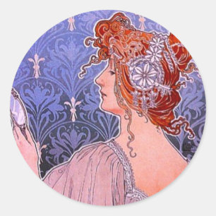 Art nouveau Advertentie Ronde Sticker