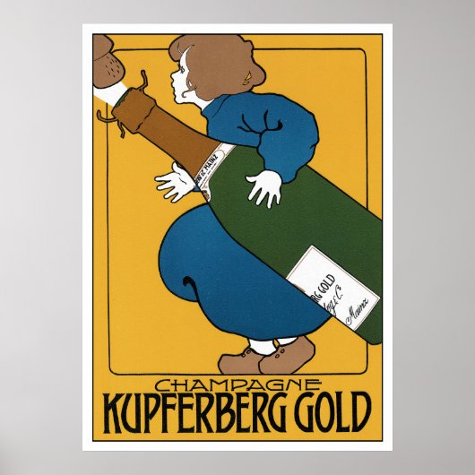 Art Nouveau Adverteren Afdruk Poster: Champagne Poster (Voorkant)