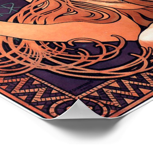  Art Nouveau Adverteren Job 1896 Mucha Poster (Hoek)