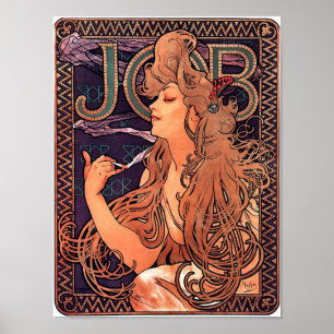  Art Nouveau Adverteren Job 1896 Mucha Poster