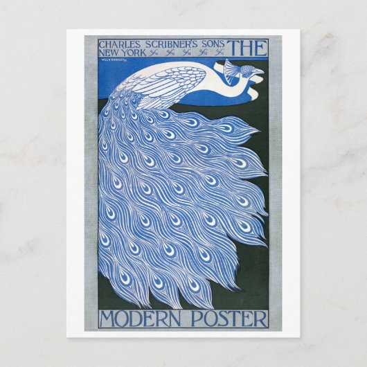  Art Nouveau Adverteren Poster - Peacock Briefkaart (Voorkant)