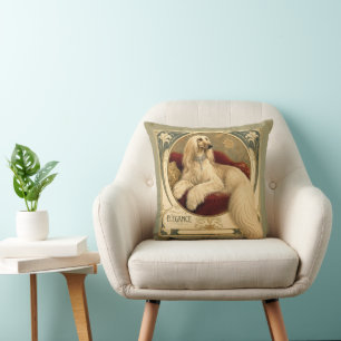 Art Nouveau Afghaanse Windhond Portret Kussen