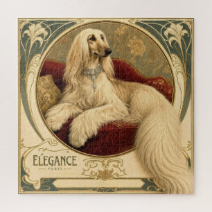 Art Nouveau Afghaanse Windhond Portret Legpuzzel