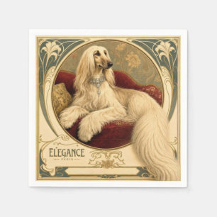 Art Nouveau Afghaanse Windhond Portret Servet