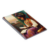 Art Nouveau - Afrikaans Amerikaans Meisje Lezen Notitieboek (Rechterzijde)