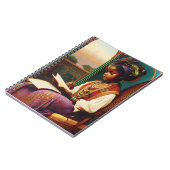 Art Nouveau - Afrikaans Amerikaans Meisje Lezen Notitieboek (Linkerzijde)