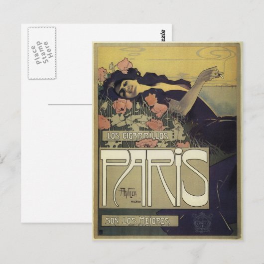 Art Nouveau ~ Aleardo Villa ~ Parijs Briefkaart (Voorkant / Achterkant)