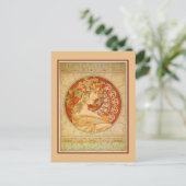 Art Nouveau Alfons Mucha, model Ivy Briefkaart (Staand voorkant)