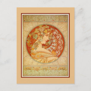 Art Nouveau Alfons Mucha, model Ivy Briefkaart