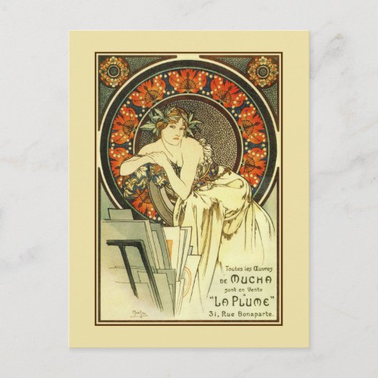 Art Nouveau Alfons Mucha, portefeuille en Briefkaart (Voorkant)
