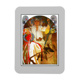 Art Nouveau Alfons Mucha Spring festival Magneet