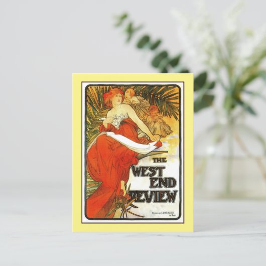 Art Nouveau Alfons Mucha, tijdschrift en Briefkaart (Staand voorkant)