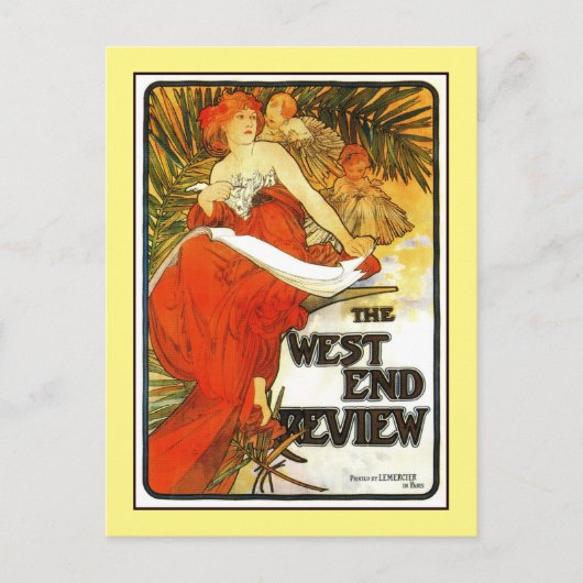 Art Nouveau Alfons Mucha, tijdschrift en Briefkaart (Voorkant)