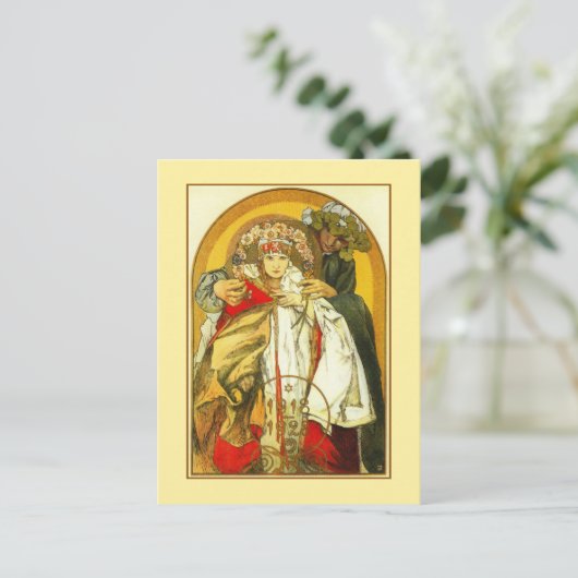 Art Nouveau Alfons Mucha Tsjechische Republiek ver Briefkaart (Staand voorkant)