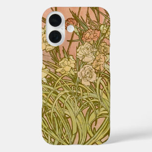 Art Nouveau Alfonse Mucha Bloem anjer bloemen iPhone 16 Hoesje