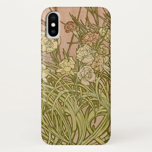 Art Nouveau Alfonse Mucha Bloem anjer bloemen Case-Mate iPhone Case (Achterkant)