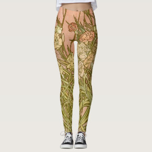 Art Nouveau Alfonse Mucha Bloem anjer bloemen Leggings