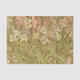 Art Nouveau Alfonse Mucha Bloem anjer bloemen Tissuepapier