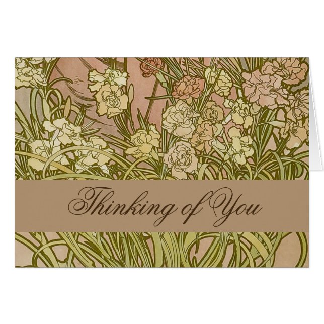 Art Nouveau Alfonse Mucha Bloemanjer bloemen (Voorkant Horizontaal)