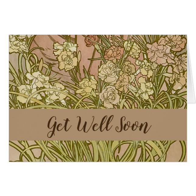 Art Nouveau Alfonse Mucha Bloemanjer bloemen (Voorkant Horizontaal)