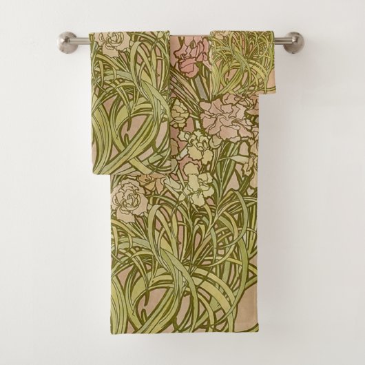 Art Nouveau Alfonse Mucha Bloemanjer bloemen Bad Handdoek (Insitu)
