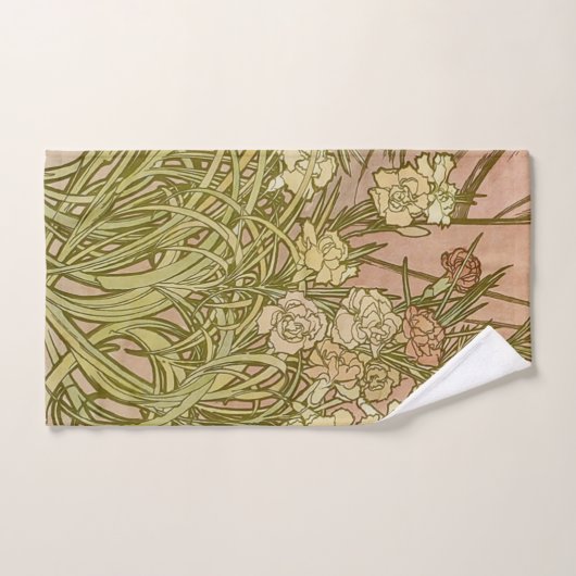 Art Nouveau Alfonse Mucha Bloemanjer bloemen Bad Handdoek (Handdoek)
