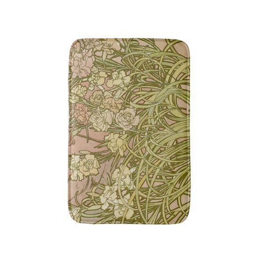 Art Nouveau Alfonse Mucha Bloemanjer bloemen Badmat (Voorkant Verticaal)