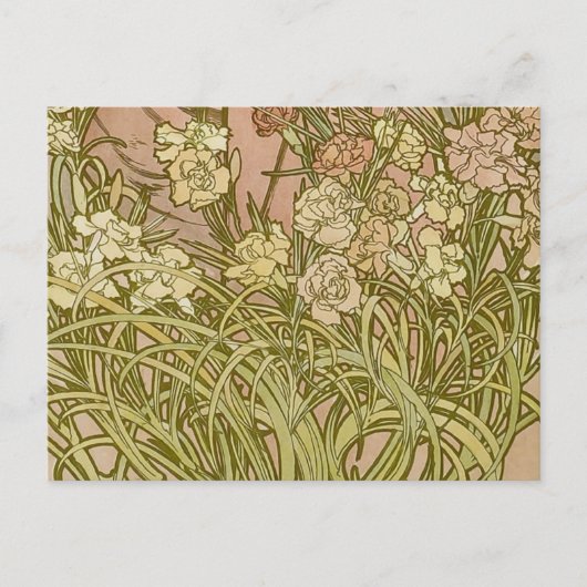 Art Nouveau Alfonse Mucha Bloemanjer bloemen Briefkaart (Voorkant)