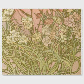 Art Nouveau Alfonse Mucha Bloemanjer bloemen Cadeaupapier (Vlak)