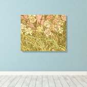 Art Nouveau Alfonse Mucha Bloemanjer bloemen Canvas Afdruk (Insitu (Houten vloer))
