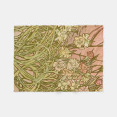 Art Nouveau Alfonse Mucha Bloemanjer bloemen Fleece Deken (Voorkant (Horizontaal))