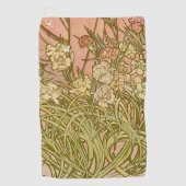 Art Nouveau Alfonse Mucha Bloemanjer bloemen Golfhanddoek (Voorkant)