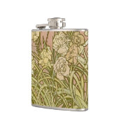 Art Nouveau Alfonse Mucha Bloemanjer bloemen Heupfles (Links)