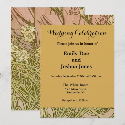 Art Nouveau Alfonse Mucha Bloemanjer bloemen Kaart (Voorkant / Achterkant)