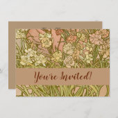 Art Nouveau Alfonse Mucha Bloemanjer bloemen Kaart (Voorkant / Achterkant)
