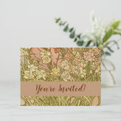 Art Nouveau Alfonse Mucha Bloemanjer bloemen Kaart (Staand voorkant)