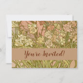 Art Nouveau Alfonse Mucha Bloemanjer bloemen Kaart (Voorkant)