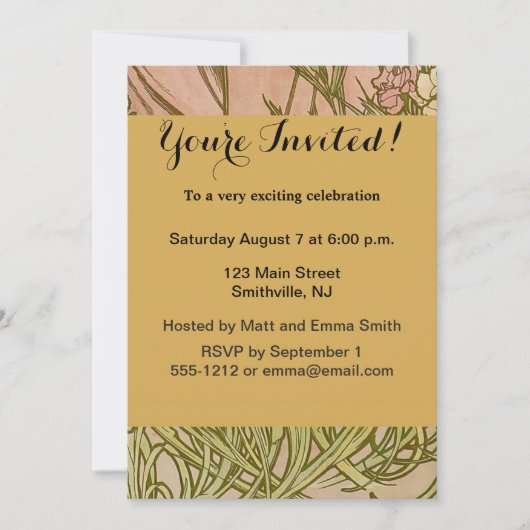 Art Nouveau Alfonse Mucha Bloemanjer bloemen Kaart (Voorkant)