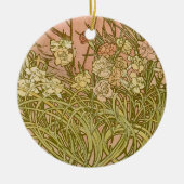 Art Nouveau Alfonse Mucha Bloemanjer bloemen Keramisch Ornament (Voorkant)